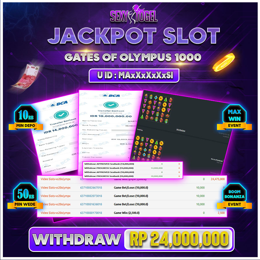 SEXYTOGEL JACKPOT SLOT GATES OF OLYMPUS 1000 Rp.24.000.000.,-LUNAS  